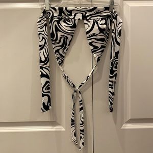Black and white swirl bikini top